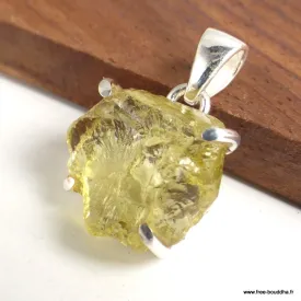 Bijou Pendentif Quartz Citron brut asymétrique - Pendentifs pierres naturelles