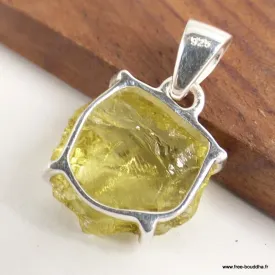 Bijou Pendentif Quartz Citron brut asymétrique - Pendentifs pierres naturelles