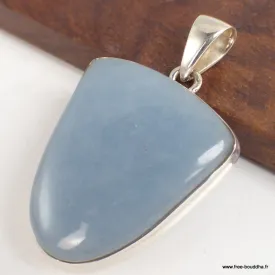 Pendentif Angelite bleue anhydrite semi-oval - Pendentifs pierres naturelles