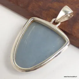 Pendentif Angelite bleue anhydrite semi-oval - Pendentifs pierres naturelles