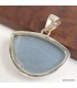 Pendentif angélite bleue semi-rond en argent 925 certifié
