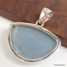 Pendentif semi-rond Angelite bleue anhydrite - Pendentifs pierres naturelles