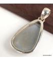 Pendentif angélite bleue asymétrique en argent 925 certifié