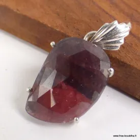 Pendentif Saphir africain mixte facetté asymétrique - Pendentifs pierres naturelles