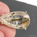 Pendentif Epidote sur Quartz forme goutte - Pendentifs pierres naturelles