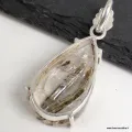 Pendentif Epidote sur Quartz forme goutte - Pendentifs pierres naturelles