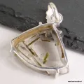 Pendentif Epidote sur Quartz bélière feuille - Pendentifs pierres naturelles