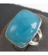 Bague Smithsonite bleue véritable rectangulaire argent 925 taille 59