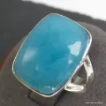 Bague Smithsonite rectangulaire taille 59 - Bijoux en Smithsonite