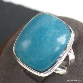 Bague Smithsonite rectangulaire taille 55 - Bijoux en Smithsonite