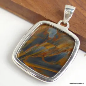 Pendentif Pietersite qualité AAA gris fauve - Bijoux en Pietersite