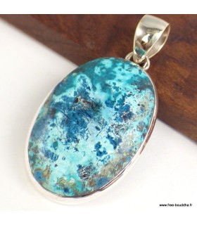 Pendentif Shattuckite authentique d’Arizona et Argent 925