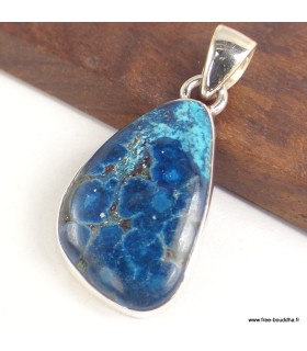 Pendentif Shattuckite authentique d’Arizona forme libre Argent 925