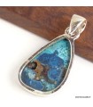 Pendentif Shattuckite authentique d’Arizona forme libre Argent 925