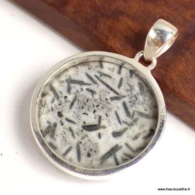 Pendentif rond en Hornblende - Pendentifs pierres naturelles