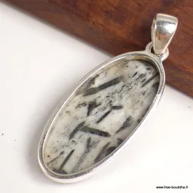 Pendentif Hornblende oval allongé - Pendentifs pierres naturelles