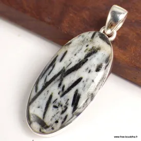 Pendentif Hornblende oval allongé - Pendentifs pierres naturelles
