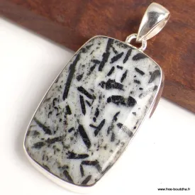 Pendentif Hornblende rectangulaire - Pendentifs pierres naturelles