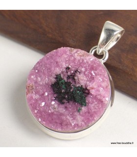 Pendentif rond Oxyde de Cobalt – Pierre rare en argent 925