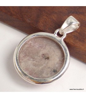 Pendentif rond Oxyde de Cobalt – Pierre rare en argent 925