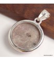 Pendentif rond Oxyde de Cobalt – Pierre rare en argent 925