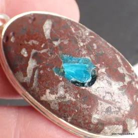 Pendentif Cavansite sur roche-mère - Pendentifs pierres naturelles