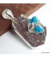 Pendentif Cavansite véritable cristal argent 925 avec certificat
