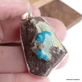 Pendentif argent Cristal de Cavansite - Pendentifs pierres naturelles