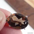 Bijou Quartz fumé pendentif serti griffes - Bijoux en Quartz Fumé