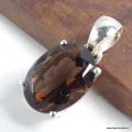 Bijou Quartz fumé pendentif serti griffes - Bijoux en Quartz Fumé