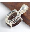 Pendentif Quartz fumé serti griffes argent 925 véritable certifié