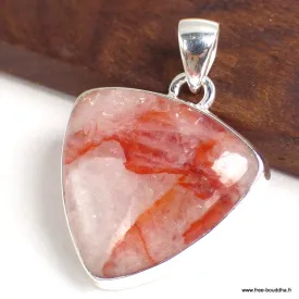 Pendentif Quartz Hématoïde triangulaire - Pendentifs pierres naturelles