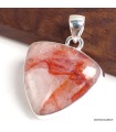 Pendentif en Quartz Hématoïde véritable – Argent 925 poinçonné