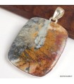 Grand pendentif Jaspe Maligano Indonésie argent 925 certifié
