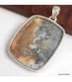 Grand pendentif Jaspe Maligano Indonésie argent 925 certifié