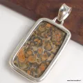 Pendentif Jaspe Léopard rectangulaire - Pendentifs pierres naturelles