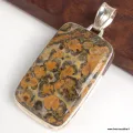 Pendentif Jaspe Léopard rectangulaire - Pendentifs pierres naturelles