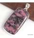 Pendentif Rhodonite AAA rectangulaire – Argent 925 authentique