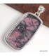 Pendentif Rhodonite AAA rectangulaire – Argent 925 authentique
