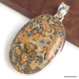 Pendentif Jaspe Léopard oval - Pendentifs pierres naturelles