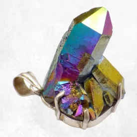 Gros pendentif Cristal de Roche Aura - Pendentifs pierres naturelles