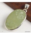 Pendentif Préhnite brute ovale – Argent 925 certifié