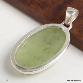 Pendentif en Préhnite brute forme ovale - Pendentifs pierres naturelles