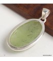 Pendentif Préhnite brute ovale – Argent 925 certifié