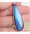 Pendentif Labradorite bleue argent 925, pierre AAA certifiée