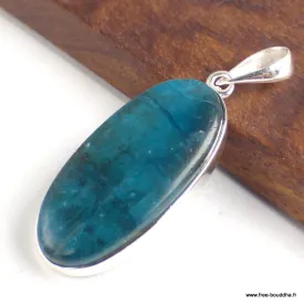 Pendentif Apatite bleue ovale allongée - Bijoux en Apatite bleue