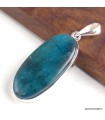 Pendentif apatite bleue ovale allongée en argent 925 certifié