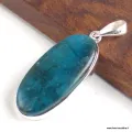 Pendentif Apatite bleue ovale allongée - Bijoux en Apatite bleue
