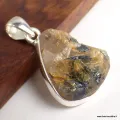 Pendentif en Quartz Rutile doré brut forme goutte - Pendentifs pierres naturelles