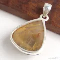 Pendentif en Quartz Rutile doré brut forme goutte - Pendentifs pierres naturelles